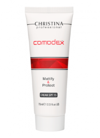 COMODEX  Mattify &amp; Protect Cream SPF 15 - Матирующий защитный крем SPF 15 - 75мл Матирующий защитный крем SPF15 увлажняет и смягчает кожу, защищает от негативного воздействия УФ-лучей.